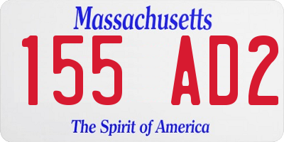 MA license plate 155AD2