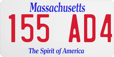 MA license plate 155AD4