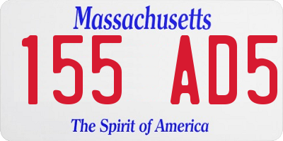 MA license plate 155AD5