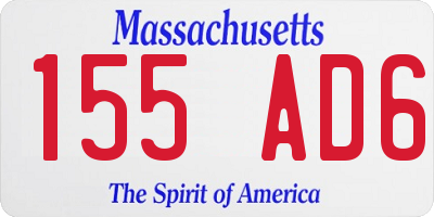 MA license plate 155AD6