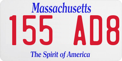 MA license plate 155AD8