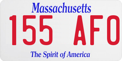 MA license plate 155AF0