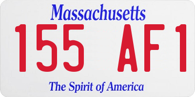 MA license plate 155AF1
