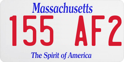 MA license plate 155AF2