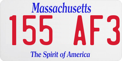 MA license plate 155AF3