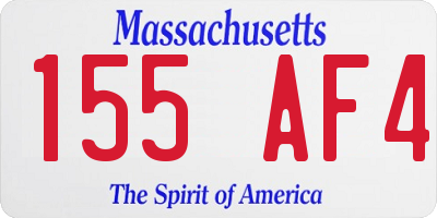 MA license plate 155AF4