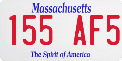 MA license plate 155AF5