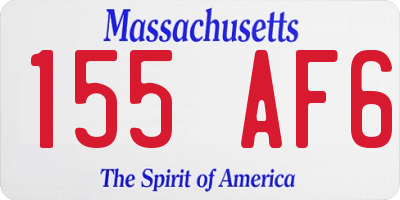 MA license plate 155AF6