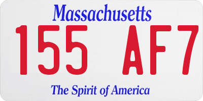 MA license plate 155AF7