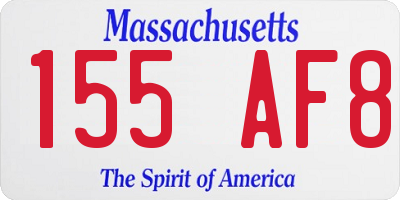 MA license plate 155AF8