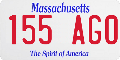 MA license plate 155AG0