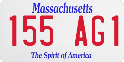 MA license plate 155AG1