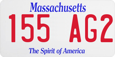 MA license plate 155AG2
