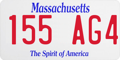 MA license plate 155AG4