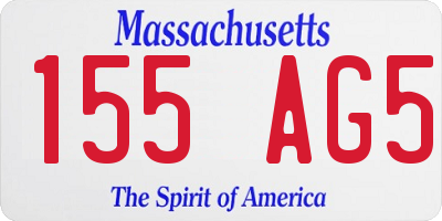 MA license plate 155AG5