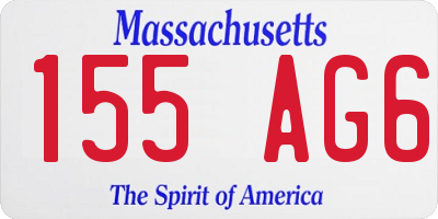 MA license plate 155AG6