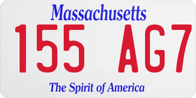 MA license plate 155AG7