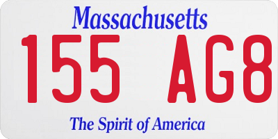 MA license plate 155AG8