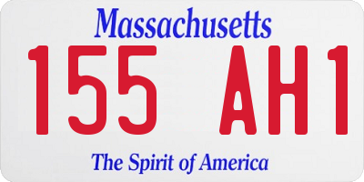 MA license plate 155AH1
