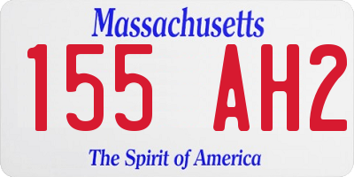 MA license plate 155AH2