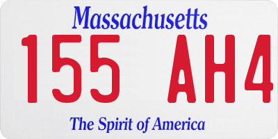 MA license plate 155AH4