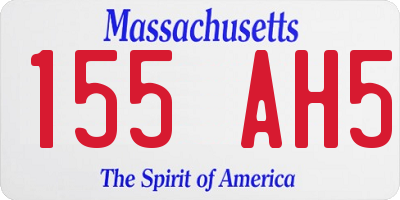 MA license plate 155AH5