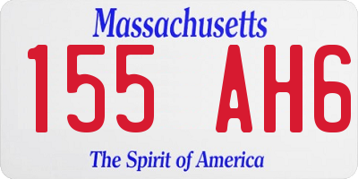 MA license plate 155AH6