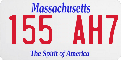 MA license plate 155AH7
