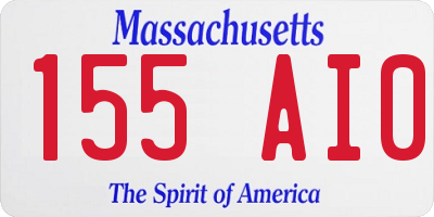 MA license plate 155AI0