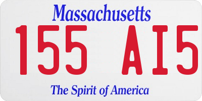 MA license plate 155AI5