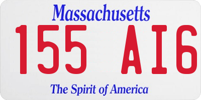 MA license plate 155AI6
