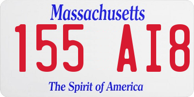 MA license plate 155AI8