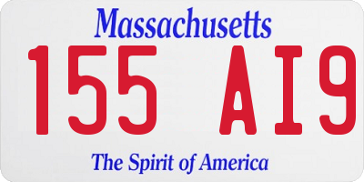 MA license plate 155AI9