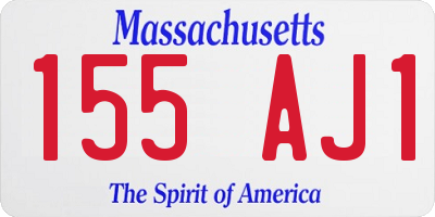 MA license plate 155AJ1