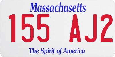 MA license plate 155AJ2