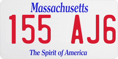 MA license plate 155AJ6