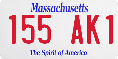 MA license plate 155AK1