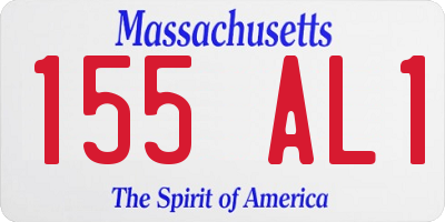 MA license plate 155AL1