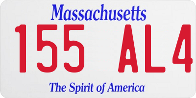 MA license plate 155AL4