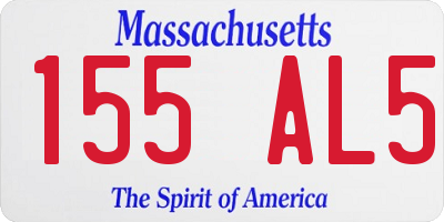 MA license plate 155AL5