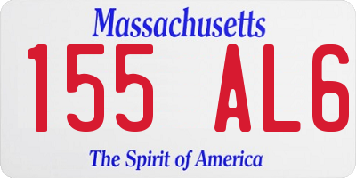 MA license plate 155AL6