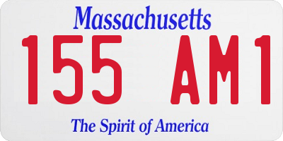 MA license plate 155AM1
