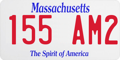MA license plate 155AM2