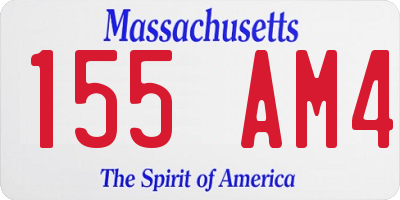 MA license plate 155AM4