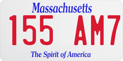MA license plate 155AM7
