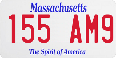 MA license plate 155AM9
