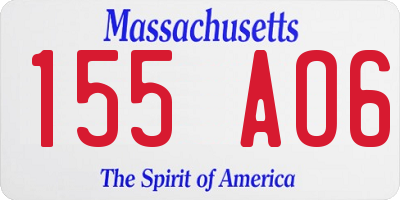 MA license plate 155AO6