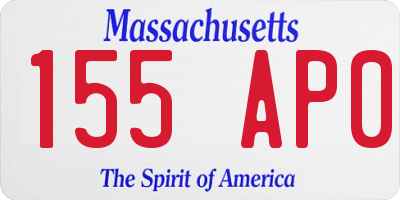 MA license plate 155AP0