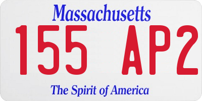MA license plate 155AP2