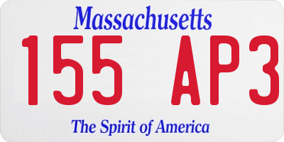 MA license plate 155AP3